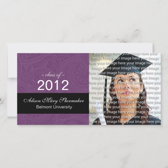 Elegant Graduation Photo Announcement Cards (Front)