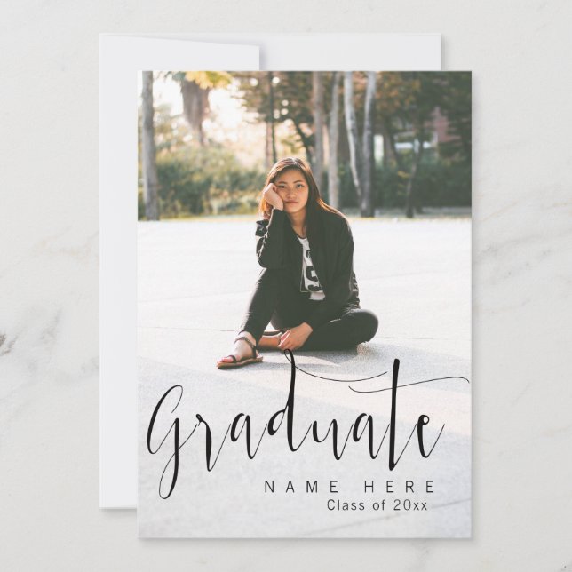 Elegant Graduation Photo Announcement / Invitation (Front)