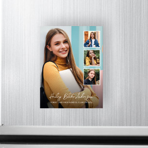 Elegant Graduation Photo Announcement Magnet Card