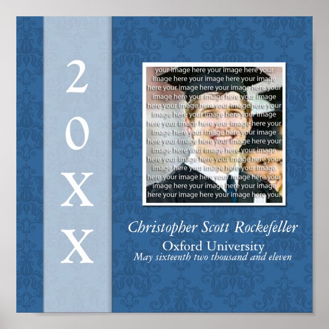 Elegant Graduation Photo Collage Wall Art (Front)