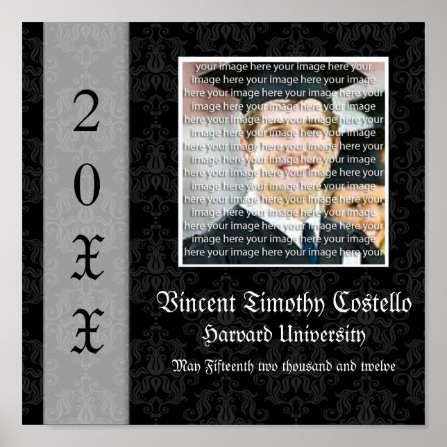 Elegant Graduation Photo Collage Wall Art (Front)