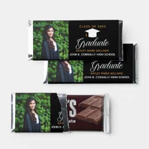Elegant Graduation Photo Custom 2026 Graduate Hershey Bar Favors