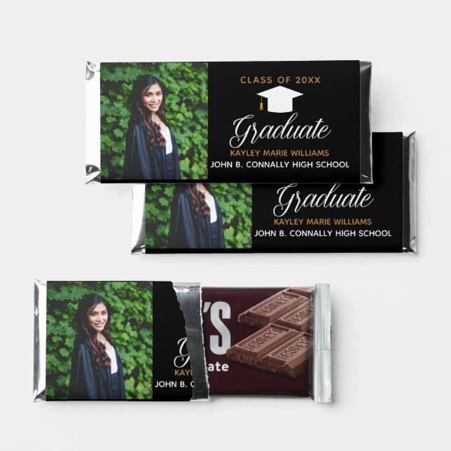 Elegant Graduation Photo Custom 2026 Graduate Hershey Bar Favors (Front)