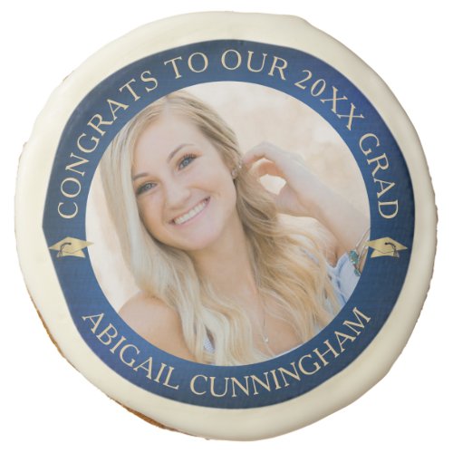 Elegant Graduation Photo Custom Personalized Sugar Cookie