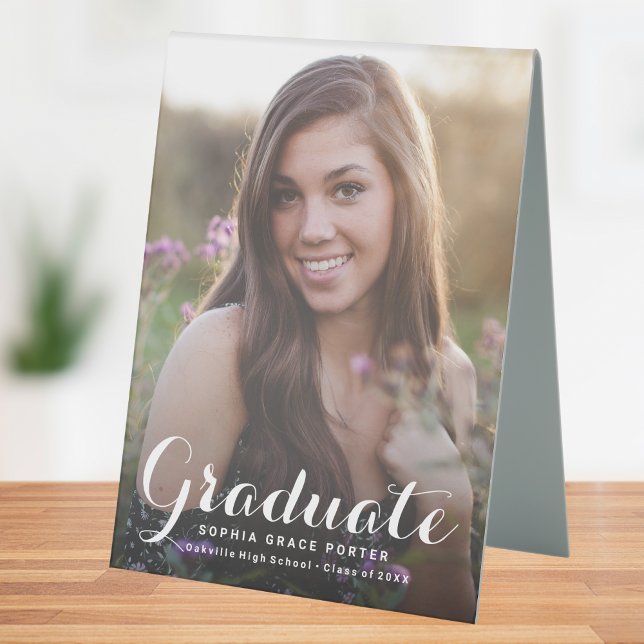 Elegant Graduation Photo Grad Party Table Tent (Graduation Photo Table Tent)