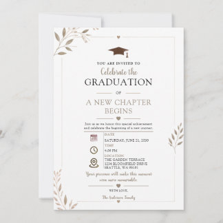 Elegant Graduation Photo Invitation Template