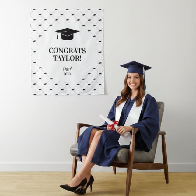 Elegant Graduation Photo Personalized Backdrop (Creator Uploaded)