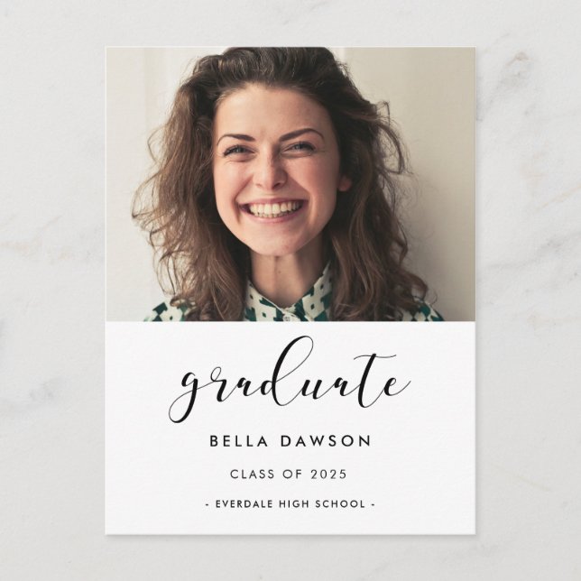Elegant Graduation picture Postcard (Front)