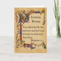 Elegant Graduation Religious Calligraphy Card