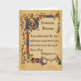 Elegant Graduation Religious Calligraphy Card