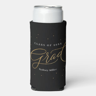 Elegant Graduation Seltzer Can Cooler