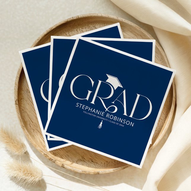 Elegant Graduation Tassel Blue Napkins (Creator Uploaded)