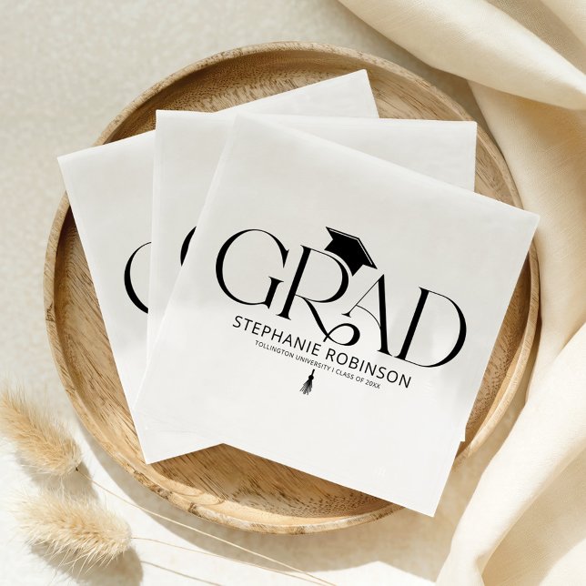 Elegant Graduation Tassel White Napkins (Creator Uploaded)