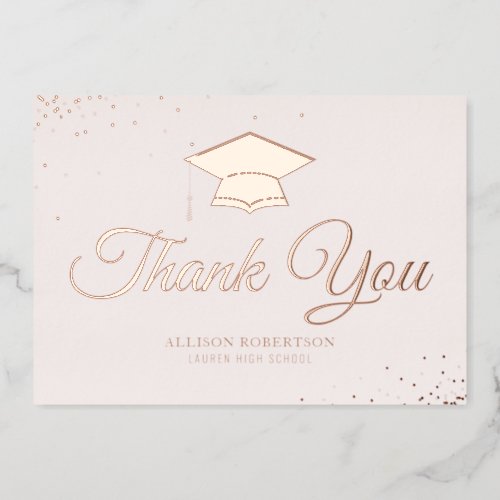 elegant graduation thank you card