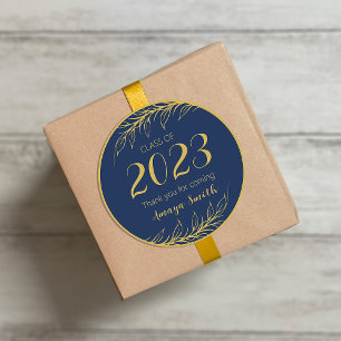 Elegant Graduation Thank You Round Sticker