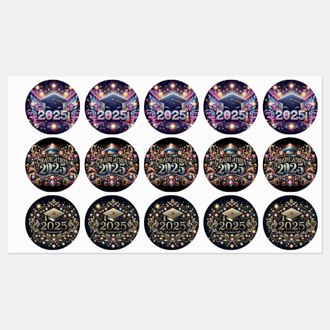 Elegant Graduation Variety 2025 Labels (Sheet)