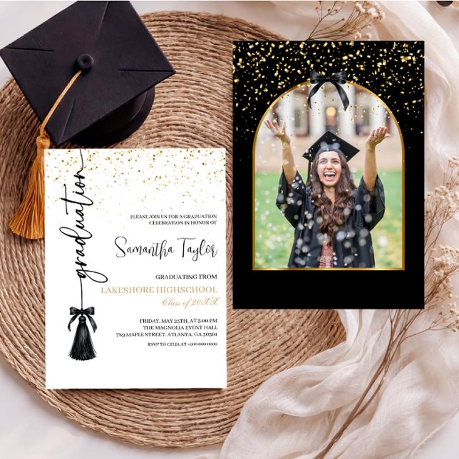 Elegant Graduation with Photo Invitation (Creator Uploaded)