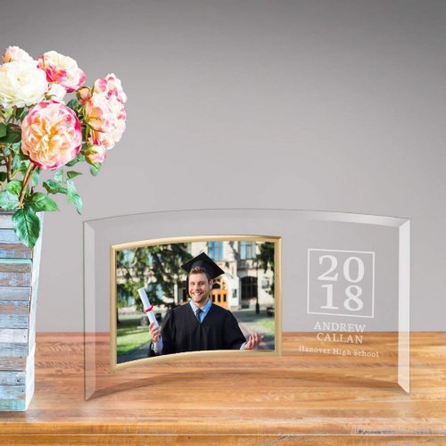 Elegant Graduation Year Curved Glass Picture Frame