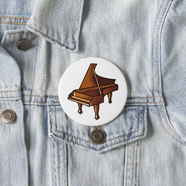 Elegant Grand Piano Music Lovers Design  Button (Creator Uploaded)