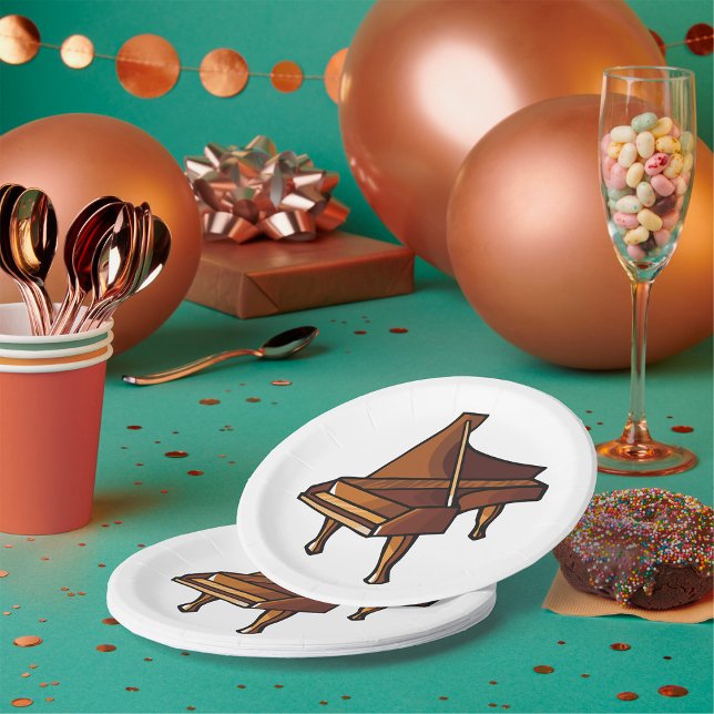 Elegant Grand Piano Music Lovers Design  Paper Plates (Creator Uploaded)