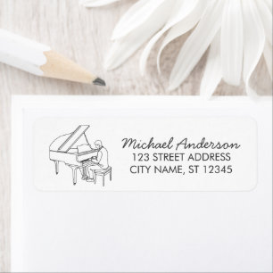 Elegant Grand Piano Music Return Address     Label