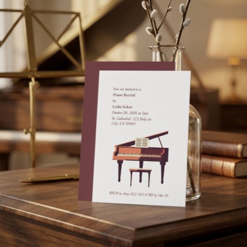 Elegant Grand Piano Recital Invitation