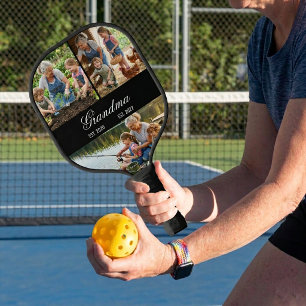 Elegant Grandma Established Year Collage Pickleball Paddle