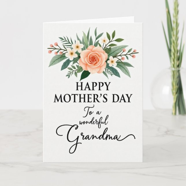 Elegant Grandma Mothers Day Card (Front)