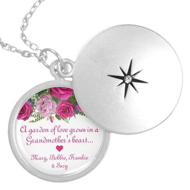 Elegant Grandma Necklace with Grandkids Names (Front)