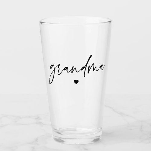 Elegant Grandma Script Typography Grandma Gifts Glass