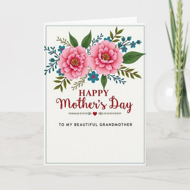Elegant Grandmother Mothers Day Card (Front)
