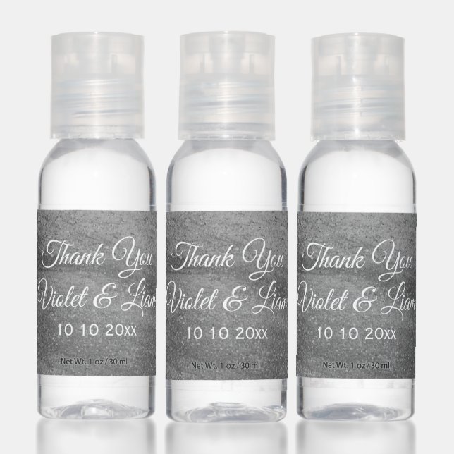 Elegant Granite Thank You Wedding Hand Sanitizer (Set)