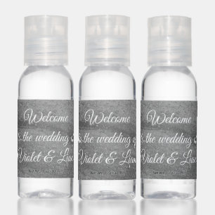 Elegant Granite Welcome Wedding Hand Sanitizer