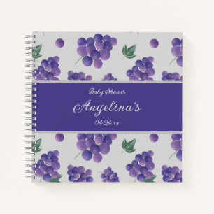 Elegant Grape Baby Shower Gift List Notebook
