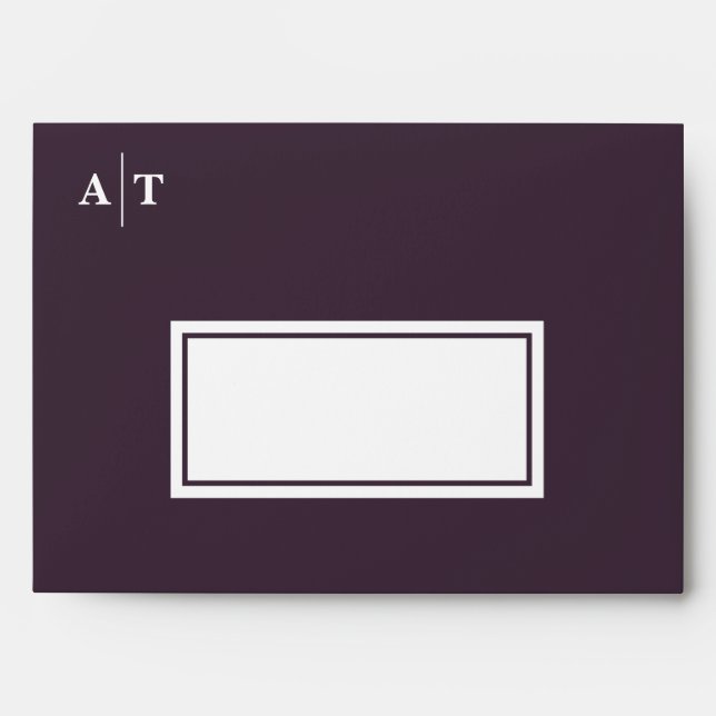 Elegant Grape Vine Monogram Wedding Invitation Envelope (Front)