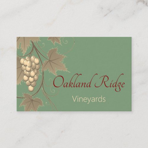 Elegant Grape Vine Vineyard Winery Square Business Card