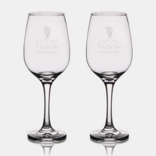 Elegant Grapevine Design Wine Glass (Glassware)