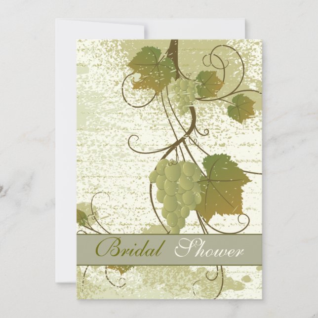 Elegant grapevine fall wedding bridal shower invitation (Front)