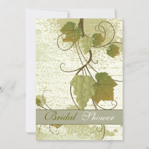 Elegant grapevine fall wedding bridal shower invitation