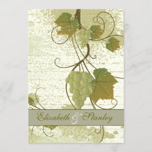 Elegant grapevine fall wedding invitation