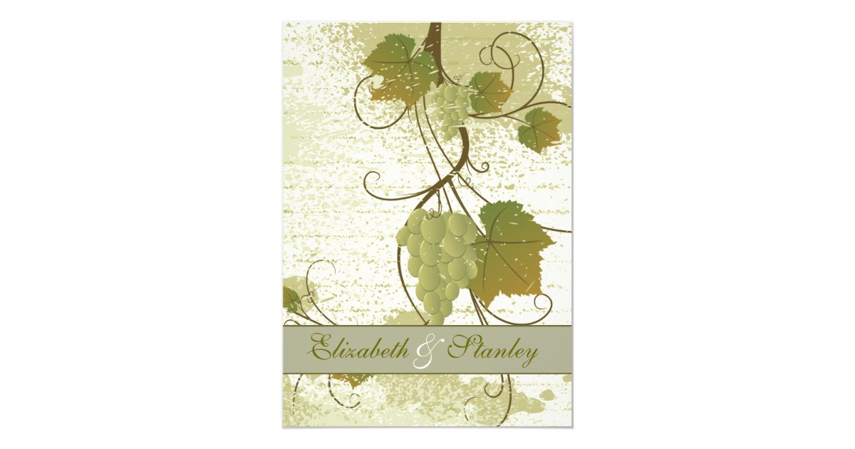 Elegant grapevine fall wedding invitation