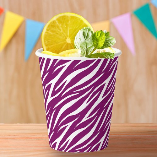 Elegant Graphic Classy Zebra Purple Bold Burgundy Paper Cups