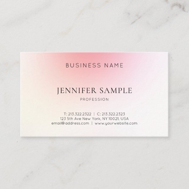Elegant Graphic Design Pink Color Harmony Luxury Business Card (Front)