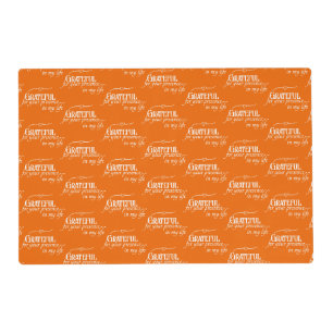 Elegant Grateful Thanksgiving Autumn Orange Placemat