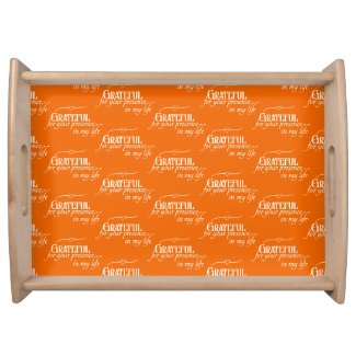 Elegant Grateful Thanksgiving Autumn Orange