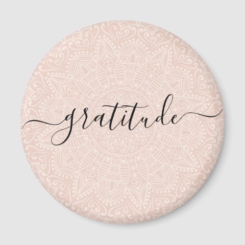 Elegant Gratitude blush pink script Magnet