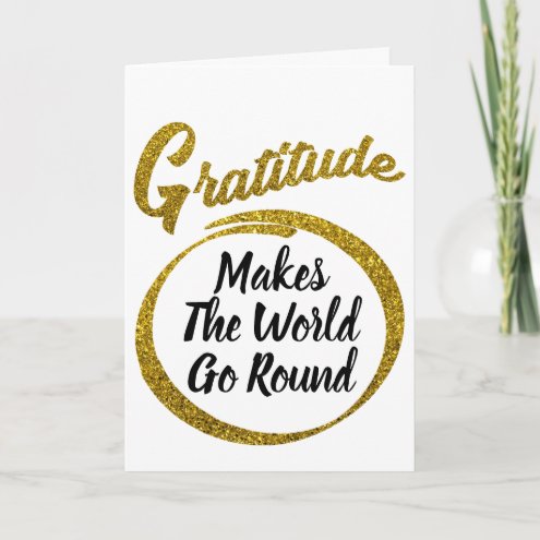 Elegant Gratitude Typography Gold Glitter Custom