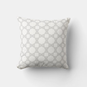 Elegant Gray Abstract Geometric Shape Pattern Throw Pillow