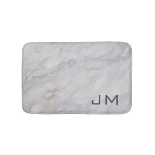 Elegant gray and beige marble design  bath mat