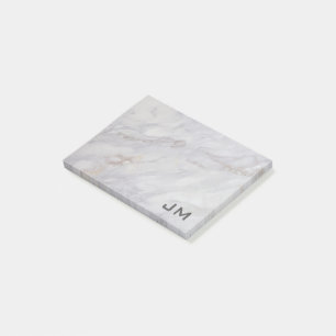 Elegant gray and beige marble design post-it notes
